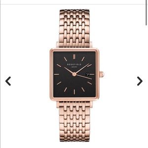 Rosefield Watch The Boxy Black Steel Rose gold